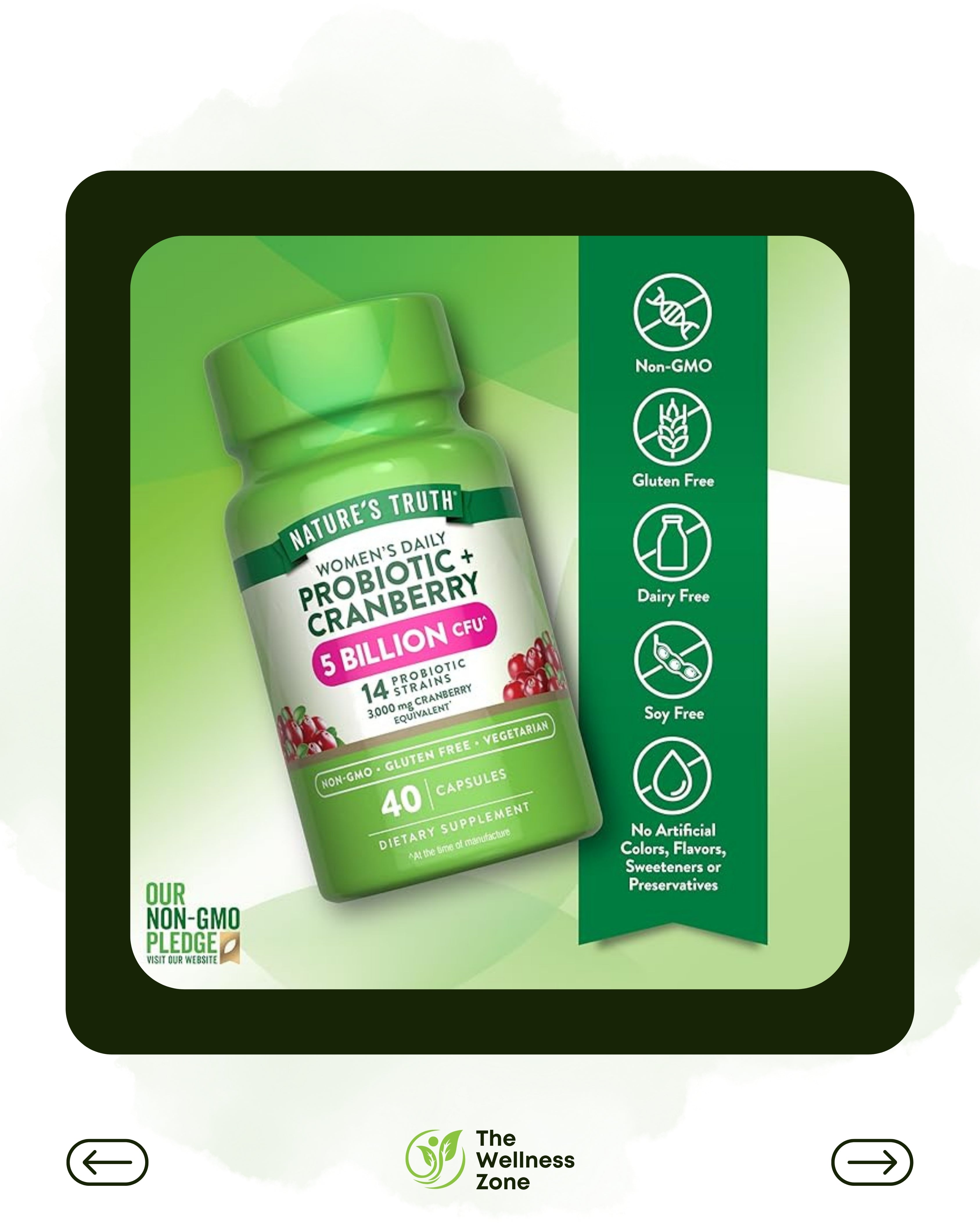 🌿 Nature's Truth, Women's Daily Probiotic + Cranberry, 40 Capsules