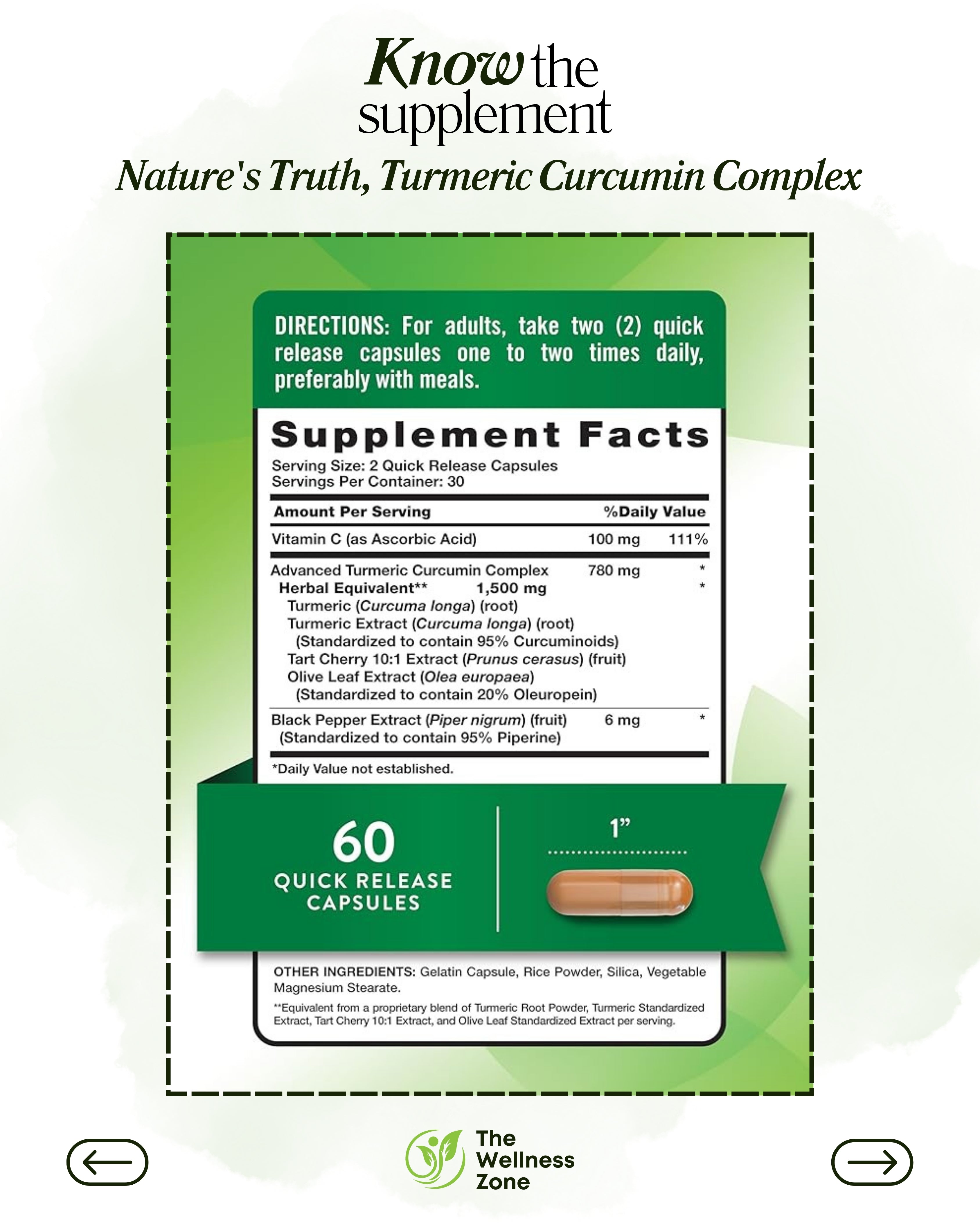 🌿 Nature's Truth, Turmeric Curcumin Complex, 60 Quick Release Capsules