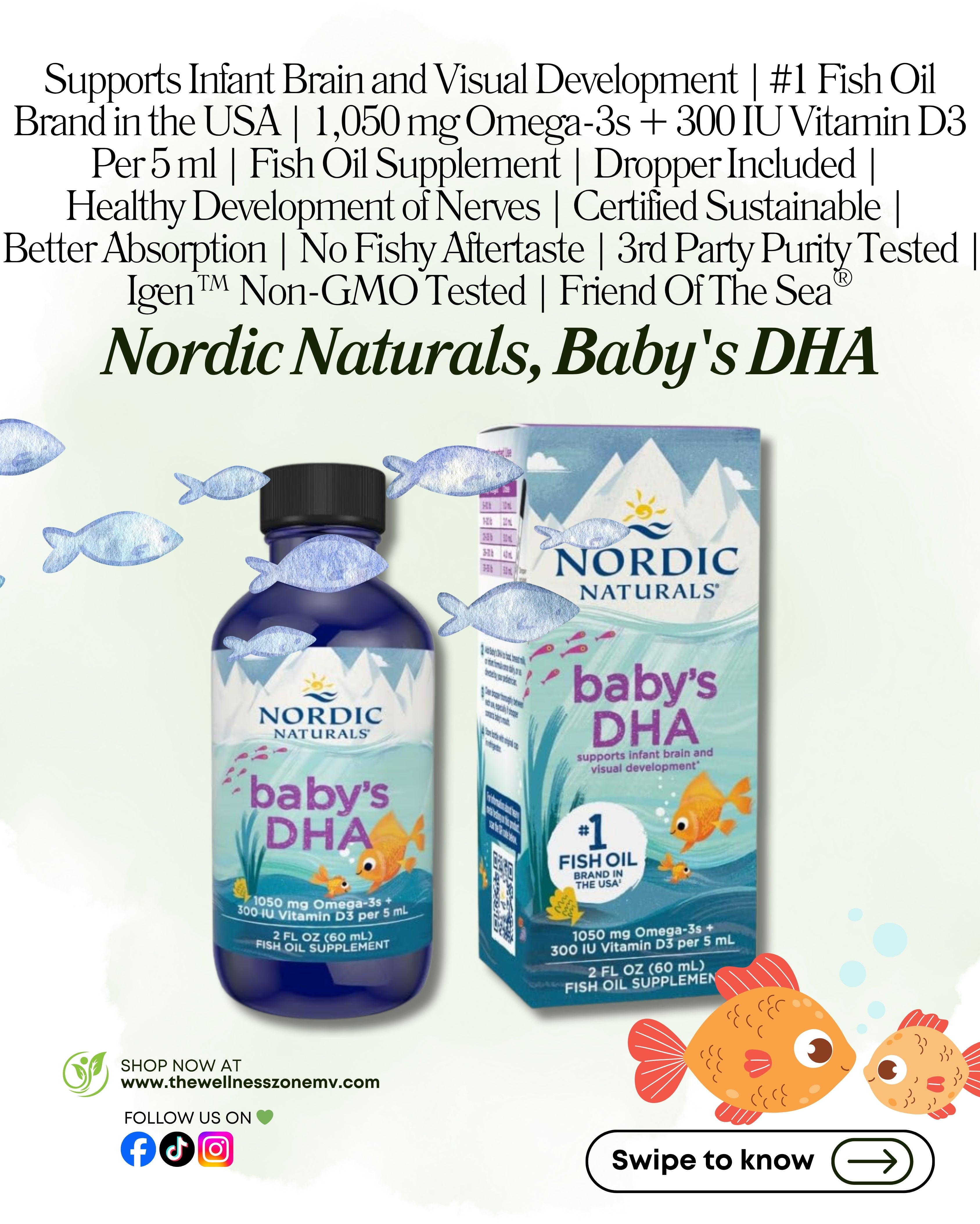 🌿 Nordic Naturals, Baby's DHA, 2 fl oz (60 ml