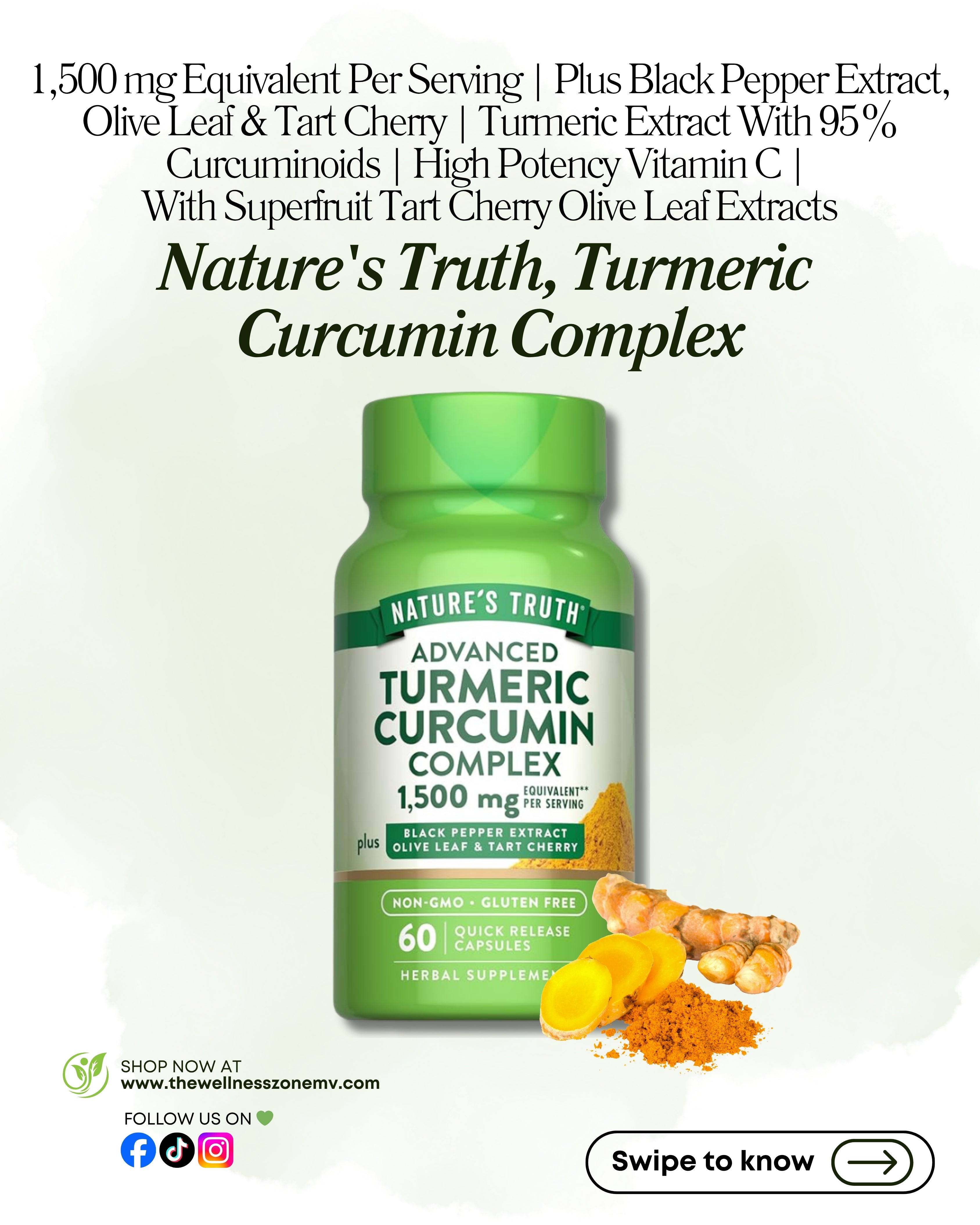 🌿 Nature's Truth, Turmeric Curcumin Complex, 60 Quick Release Capsules