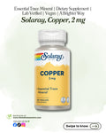 🌿 Solaray, Copper, 2 mg, 100 VegCaps