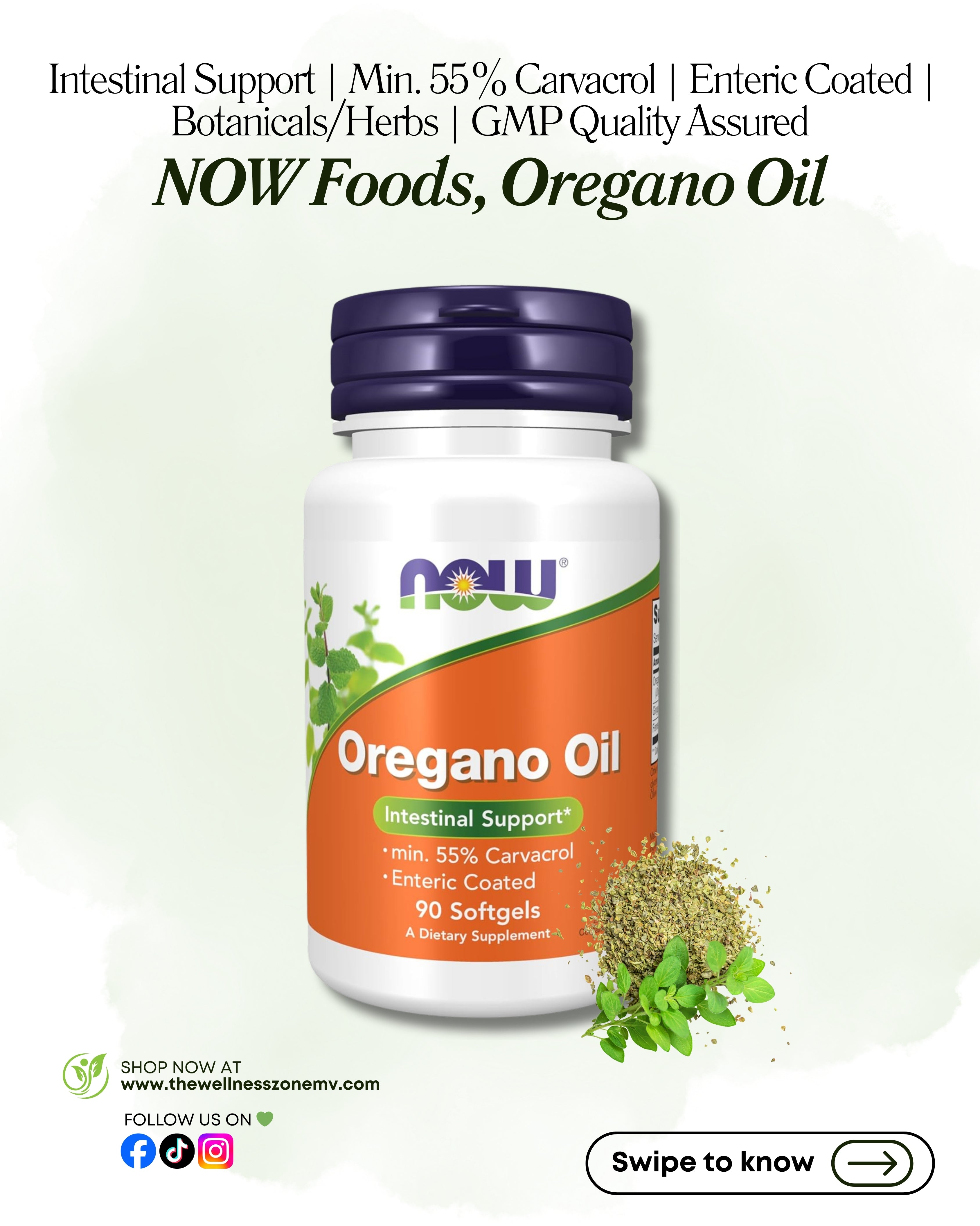 🌿 NOW Foods, Oregano Oil, 90 Softgels