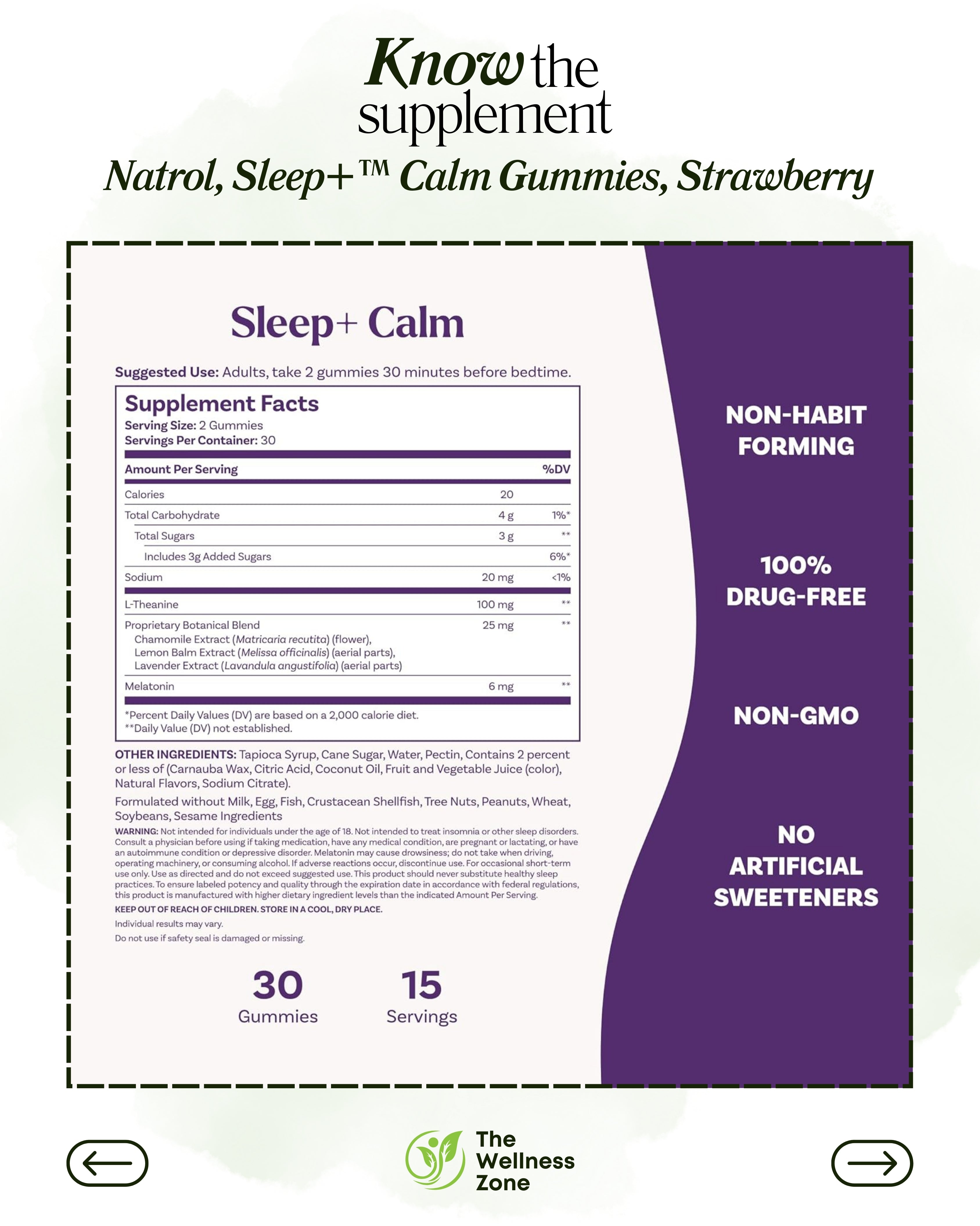 🌿 Natrol, Sleep+™ Calm Gummies, Strawberry, 60 Gummies